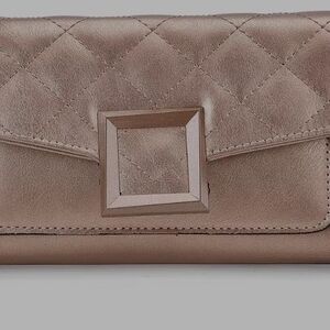 NEW Elegant Quilted Clutch in Tin Gold Color